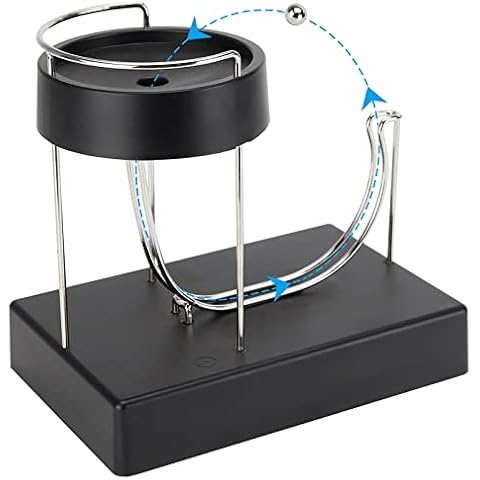 HengLiSam Electromagnetic Art Perpetual Motion Machine, Upgraded Silent Rolling Ball Simulator, Physical Science Teaching Toys, Office Home Kinetic Decorations, M (PMM-002), 15 x 15 x 10 cm Cover