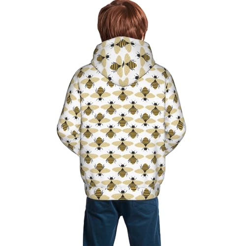 Honey Bees Kid Hoodies Boys Sweatshirts Girls Pullover with Pocket4
