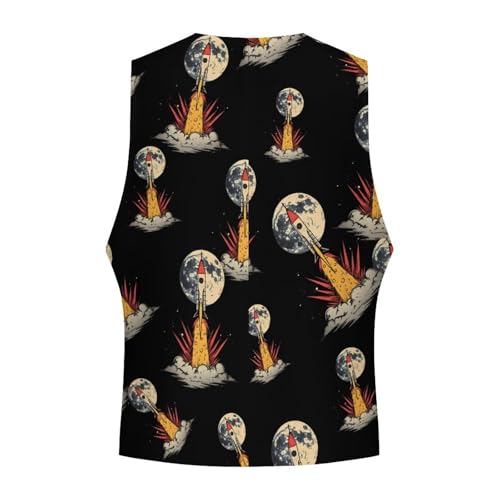 Rocket Novelty Men's Suit Vest Funny Formal Dress Vests Business Waistcoat4