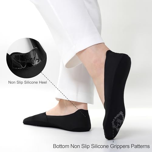 JaosWish No Show Socks Womens for Flats Loafers，No See Footies Nylon Non Slip Invisible Liner Thin Silk Sock 6 Pairs2