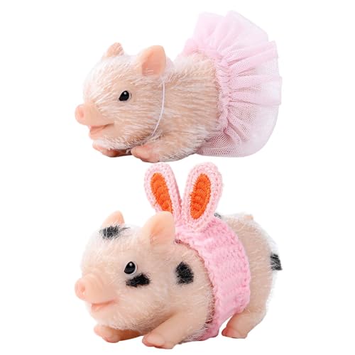 Juguetes de animales para niños: lindos cerditos realistas, juguetes de silicona para niñas y niñas, relleno de calcetín de Navidad para cumpleaños | Divertido juego de decoración para el hogar Farm