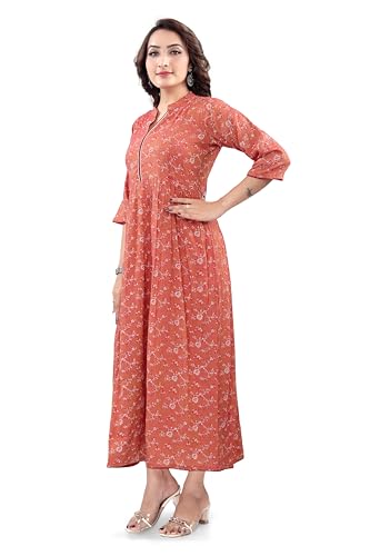 Image of B2F Women's Flared Anarkali Maternity Dress, Feeding Kurti with Concealed Zip for Pre & Post Pregnancy