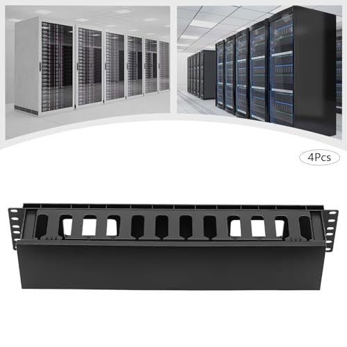 Kit 4 piezas organizador de cables para rack de servidor con 12 ranuras - 19.1" x 3" x 3.4" miniatura 7