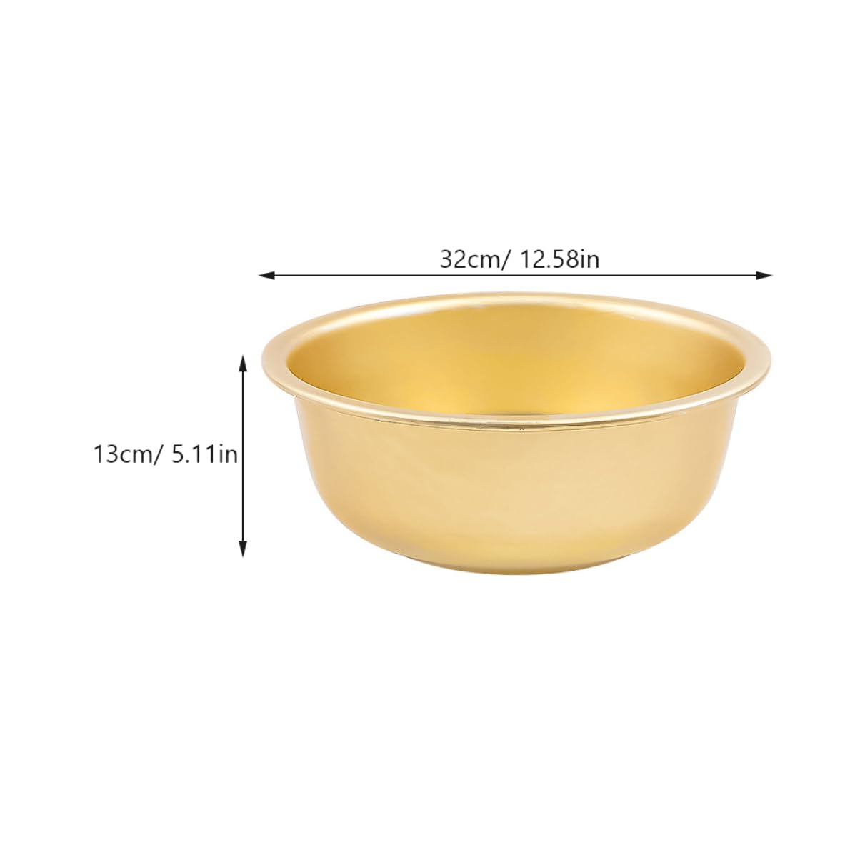 iplusmile Tazón Grande de Aluminio Dorado para Sopa Capacidad Amplia, Diseño Redondo y Seguro, Adecuado para Cocina y Lavado de Arroz