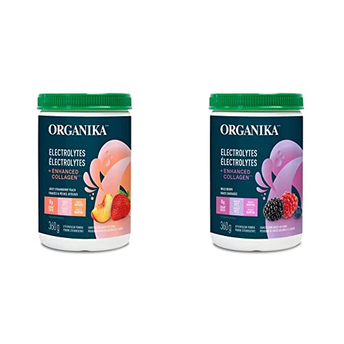 Organika Electrolytes + Enhanced Collagen Hydration + Protein Bundle (Strawberry Peach + Wildberry Flavours) - 720 grams, 60 Servings