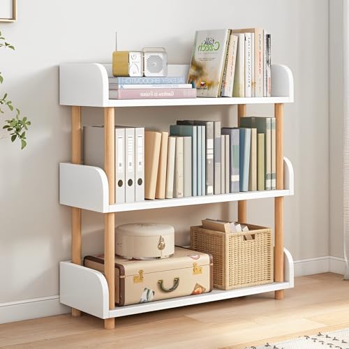 La Mejor Selección de Libreros Sencillos disponible en línea. 42 UNKKS Librero Minimalista, Estante De Escritorio de 5 Niveles, Librero Organizador, Estante Organizador para Oficina Sala de Estar Dormitorio(3 Niveles-Blanco)