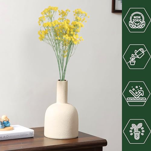 Image of HOMEVERSE 05 Pcs Baby Breath /Gypsophila Artificial Fake Silk Plants Wedding Party Decoration Real Touch Flowers DIY Home Garden(Yellow-05)