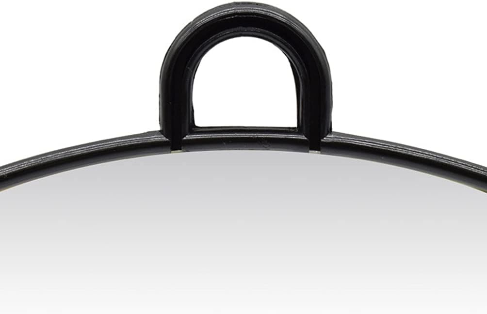 Solustre Hand Mirror Hand Held Barber Mirror Rear View Makeup Mirror Round Cosmetic Mirror for Home Hair Salon(Black)