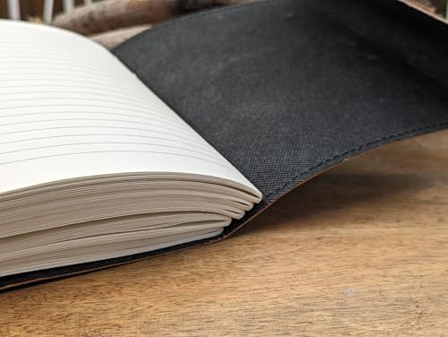 Carnet cuir A5 solide pages lignées journal intime durable chat ne perd pas ses pages - 4