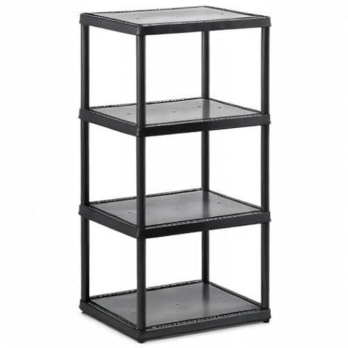 Gracious Living 4 Shelf Tier Light Duty Indoor and Garage Shelf, Black (2 Pack) - Thumbnail 7