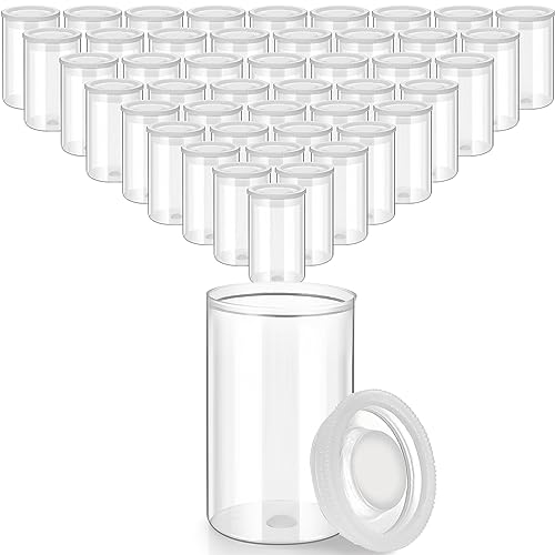 Image of JOVITEC 200 Pcs Plastic Film Canister Holder 35 mm Empty Camera Reel Containers Storage Containers Case with Lids for Small Accessories Fish Hook Film Beads(Clear)