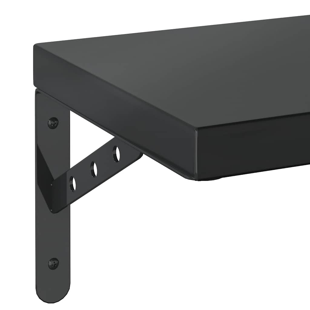 Generisch Wandregale 2 STK. 100x23,5 cm Schwarz Edelstahl,Möbel,Regalsysteme,Wandregale-3214513