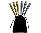 Wood Expressions WE Games Premium Easy Grip Cribbage Pegs with a Tapered Design & Velvet Pouch - Set of 6 (3 Gold & 3 Silver)