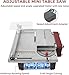 Mini Table Saw, 1.2x16.5in Multifunktional Small Table Saw With 10 Sanding Belts, 300W Dual Motor Control Belt Sander for Metal, Wood, Aluminum and Other Grinding and Cutting Tools
