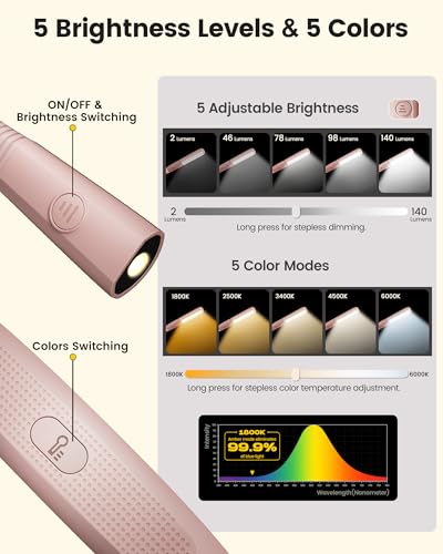 Image of Glocusent Bendable Neck Light, 100 Hours Reading Light for Book Lover Gifts