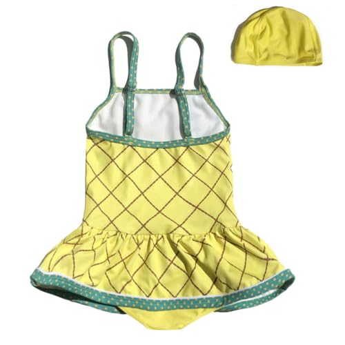 Baby Girls One Piece Swimsuit Yellow Swimwear Fruit Pineapple Bathing Suit Summer Beach Wear with Ruffle Butt2