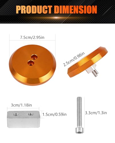 Image of Corvette Jack Pucks, Orange | Billet Anodized Aluminum, Compatible with Corvette C5 C6 C7 C8 & Porsche 911 Boxster Cayman 944 964 993 996 997
