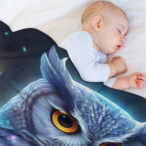 Manta mullida con búho de 130 x 150 cm el regalo útil familiar 4