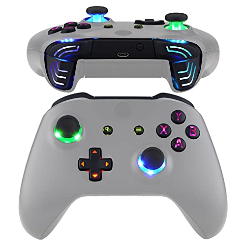 Image of eXtremeRate Multi-Colors Luminated Dpad Thumbsticks Start Back ABXY Action Buttons, Black Classical Symbols Buttons DTFS (DTF 2.0) LED Kit for Xbox One S /X Controller - Controller NOT Included