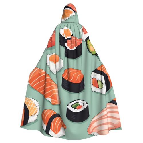 Cape à capuche sushis adulte pour Halloween et fêtes déguisées