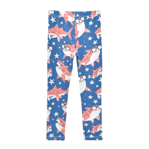 Shark Girls' Leggings Toddler Doodles Cartoon Kids Yoga Pants Dance Active Tights 4T2