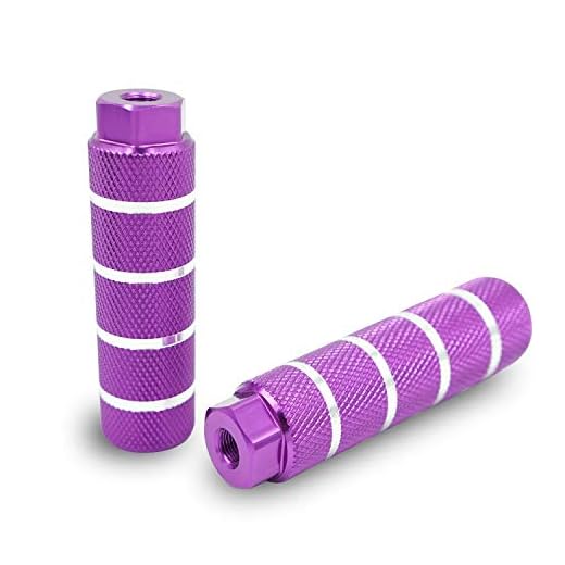 Vansa 1 Pair 3/8 inch - 26 Teeth Aluminum Alloy Bike Pegs for Mountain Bike BMX Pegs (Purple, 3/8 inch)