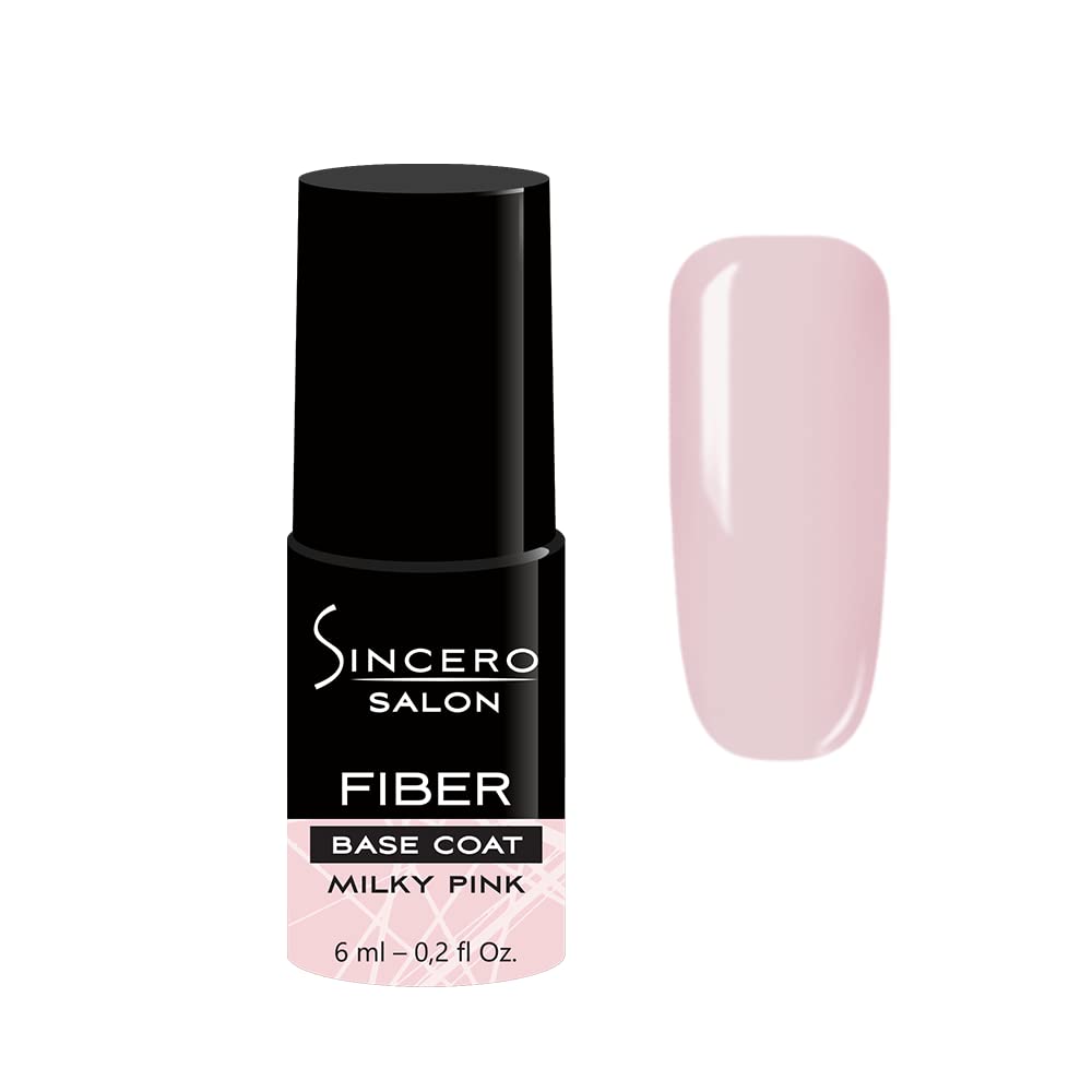 Sincero Salon - Base Coat Gel Milky Pink - Para Uñas Dañadas - Base semipermanente de calidad profesional - Manicura de Gel - Fortalecedor - Para lámpara UV y LED -Manicura francesa -6ml