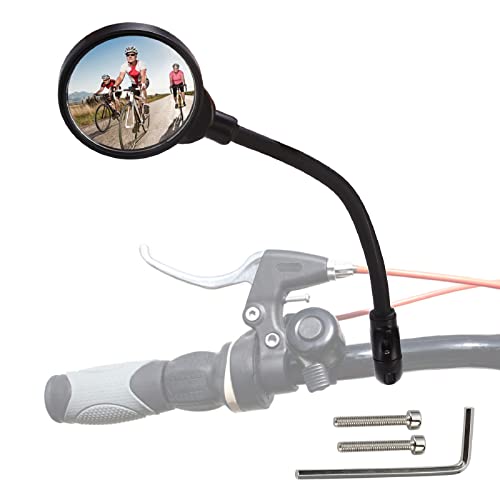 Rupse Rétroviseur de Vélo Rotatif à 360° Miroir de Vélo Réglable pour Guidon de 22 à 32 mm Rétroviseurs de Sécurité HD Rétroviseur Convexe pour Vélo de montagne, Vélo Electrique, Mobylette Cover