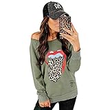 Fuyxxmer Women Red Lips Leopard Tongue Cheetah Animal Trendy Graphic Print Strapless Collar Hole...