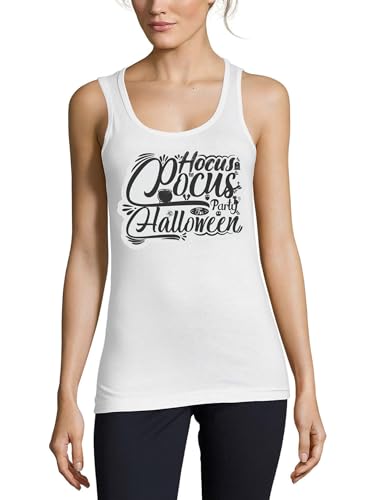 Débardeur en coton femme Hocus Pocus blanc pour votre soirée d'Halloween