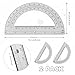 Zonon 2 Pcs 6 Inch Plastic Protractor Math Protractors 180 Degrees Angle Measurement, Translucent for Geometry Classroom Kid Student School Office Supplies (Grey)