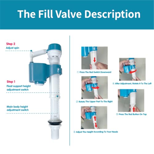 Image of 3-Inch Dual Flush Valve Replacement Kit with Metal Bolts | Fits Water Ridge, Aquasource, Glacier Bay and More, Complete 2-Piece Toilet Tank Parts,Water-Saving Dual-Flush Design