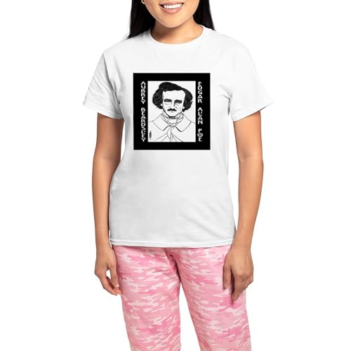 CafePress Edgar Alan Poe by Aubrey Beardsley Fine Art Pajamas Women's Novelty Cotton Pajama Set, Comfortable PJ Sleepwear