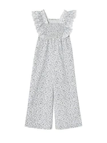 Combinaison ceremonie imprimée fleurs fille aux finitions broderie