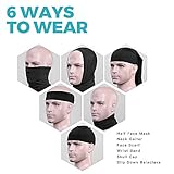 Shauoal Neck Gaiter Face Cover FG01 Elastic Head Wrap Mask for Cycling Running Outdoor Activities- Black,NO Velvet Inner - Image 6