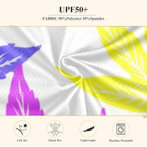 Colorful Leaf White Boy's Rash Guard Swim Shirt Long Sleeve Sun Shirt for Kids Toddler UPF50+4