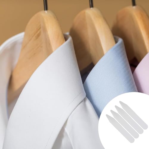 دعامات طوق بلاستيكية للقمصان الرسمية للرجال من لونيميا، 100 قطعة من دعامات الياقة البلاستيكية تثبت الياقة وعظام الياقة تقوية الياقة للرجال قمصان بيضاء