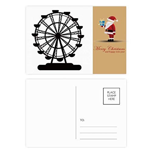 Lot de 20 cartes postales Père Noël avec grande roue noire design