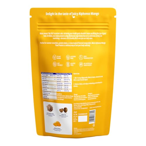 Image of Maiva Pro | Plant Protein Isolate - Alphonso Mango - 1kg | 28g Protein, 6g BCAA | All Essential Amino Acids | Gut Friendly, Easy to Digest | Vegan, Dairy Free, No Preservatives