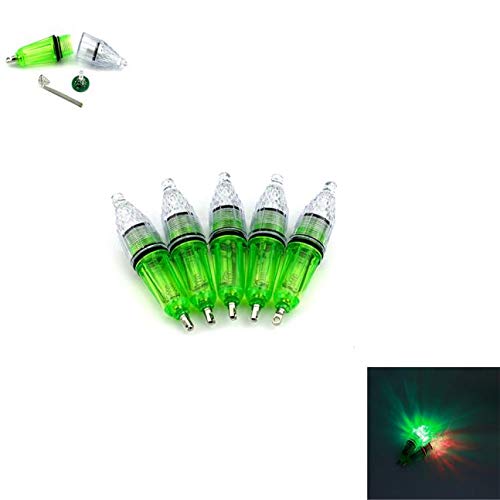 SHUDAGE Outdoor Fishing ღ 12cm LED Deep Drop Fishing Underwater Squid Colorful Lights Fish Lure Green