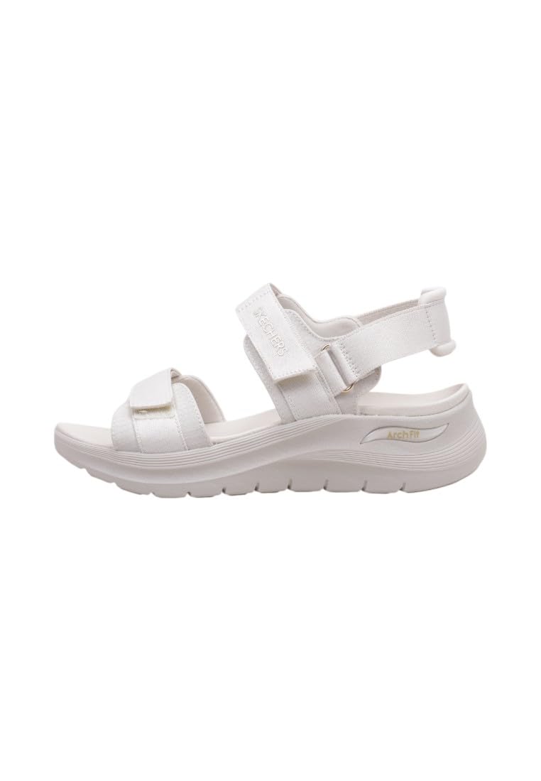 Skechers Women's Arch Fit 2.0 Sandal Go-Getter Sandals, Off White Webbing, 4 UK