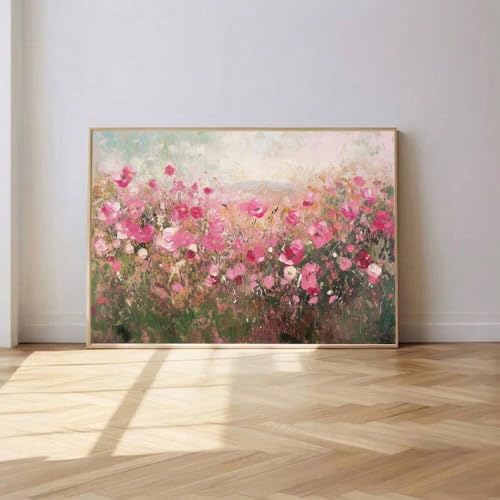 Tableau sur toile abstrait romantique champetre pour creer un salon cosy et chaleureux