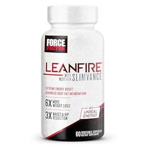 LeanFire with Next-Gen SLIMVANCE Advanced Thermogenic Fat Burner for Weight Loss with B Vitamins and Capsimax to Boost Metabolism, Increase Energy, and Enhance Focus, Force Factor, 60 Capsules