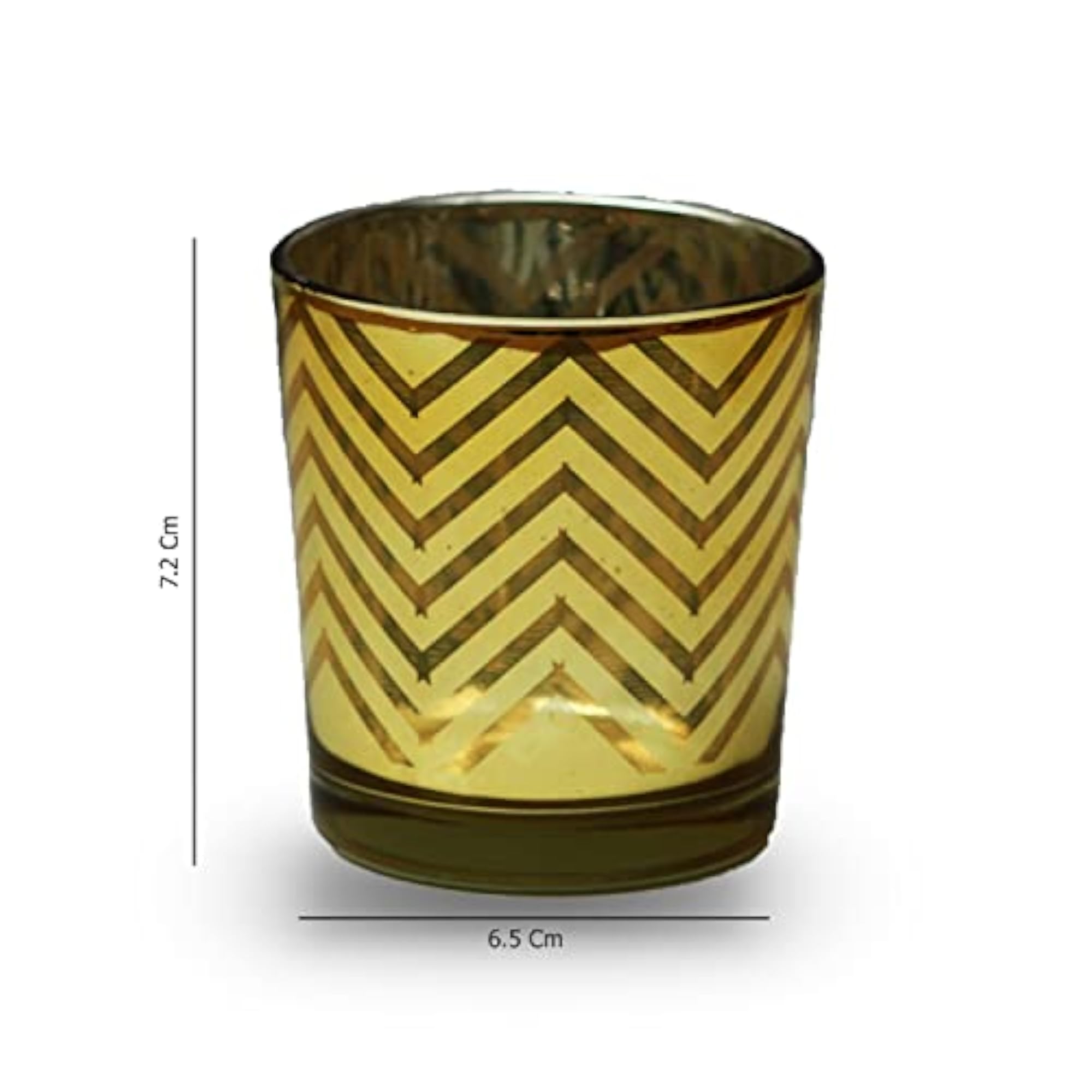 Tealight Candle Holder - Gold Herringbone Pattern (Pack of 12)