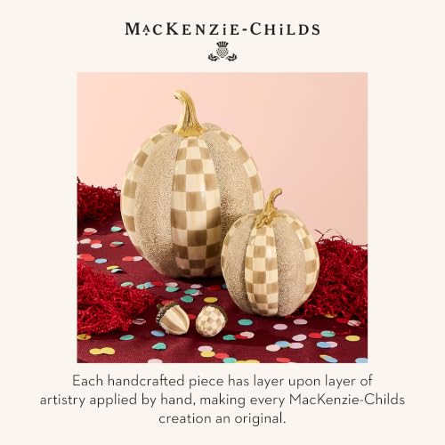 Image of MACKENZIE-CHILDS Resin Acorn Figurines Set, Brown-and-White Mocha Check