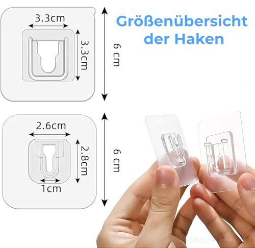 Daal® 20 Sätze Selbstklebende Haken Doppelseitige Klebeschrauben Decke Transparente Glas Klebe Bilder Wasserdicht Küche Bad Wand Original Aquarium Duschregal Abnehmbar Extra Stark Max.10 kg