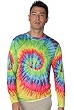 INGEAR Men's UPF50+ Long Sleeve UV Sun Protection Shirts Quick Dry Outdoor Shirt for Fishing Running Workout (Bright Tiedye, Medium)