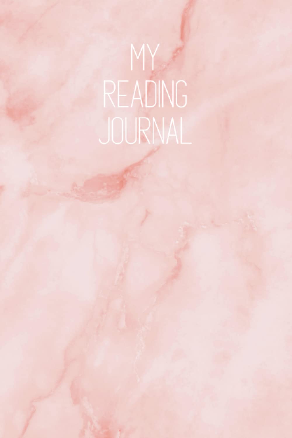 Reading Journal - reading and book diary, reading log, wish list and book reviews. Pink marble