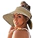Zldhxyf Chapeau de Pâques pour femme - Mode d'été décontracté - Plage de vacances - Protection solaire - Nœud de paille - Chapeau de soleil - Chapeau de randonnée - Femme, kaki, taille unique