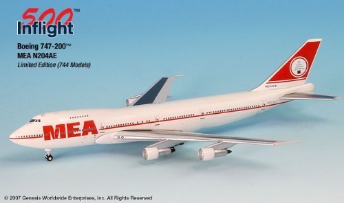 MEA Lebanon N204AE 747-200 Airplane Miniature Model Metal Die-Cast 1:500 Part# A015-IF5742011